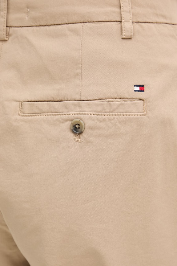 Tommy Hilfiger spodnie damskie z bawełną beżowy WW0WW49647
