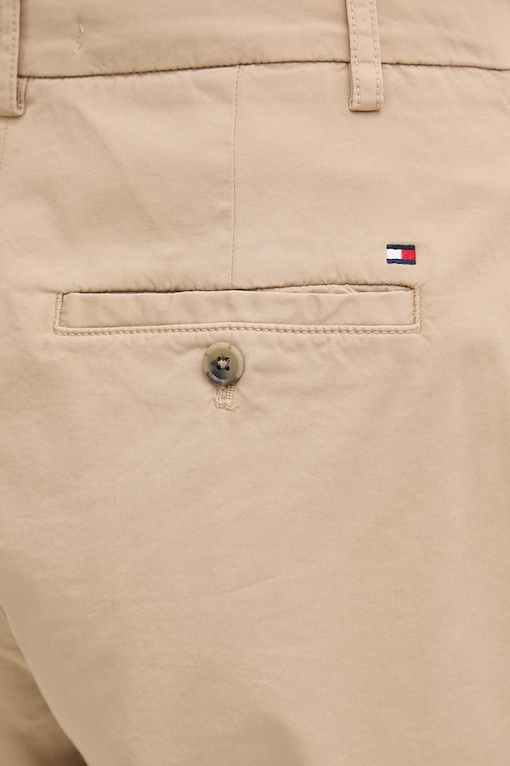 Tommy Hilfiger spodnie damskie z bawełną beżowy WW0WW49647