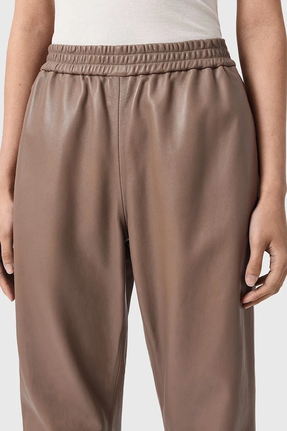 Kožené nohavice AllSaints JEN hnedá W064TE
