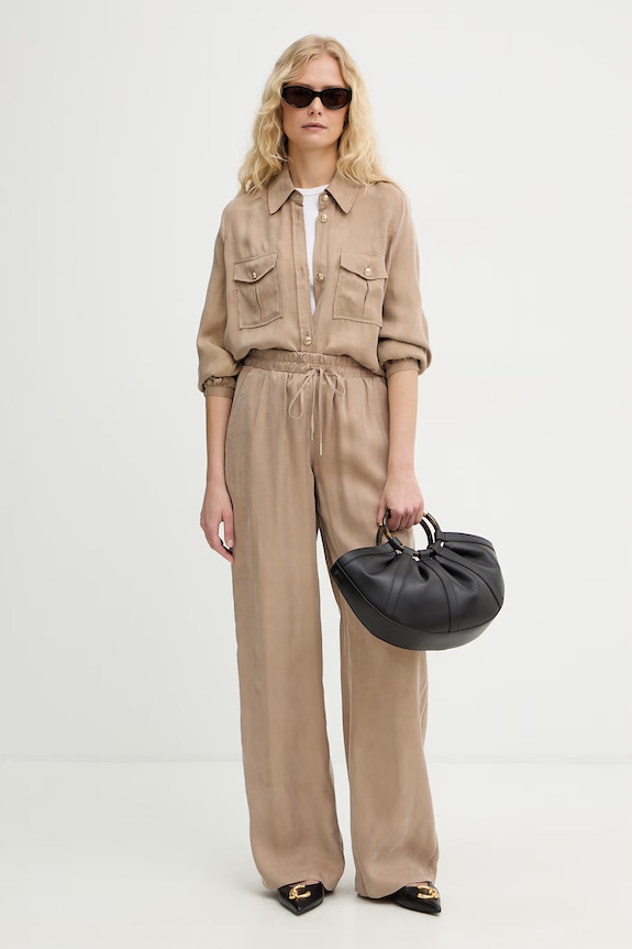 Guess pantaloni pentru femei, cu lyocell DALIA W6GB07.W1781 bej SS26