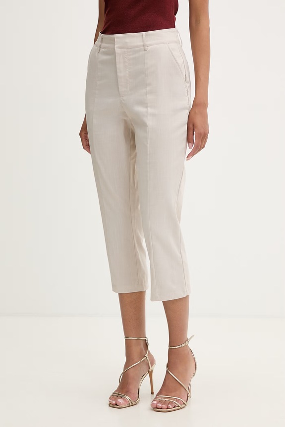 Guess capri hlače za žene s viskozom CHRISSY bež W6GB24.W2097