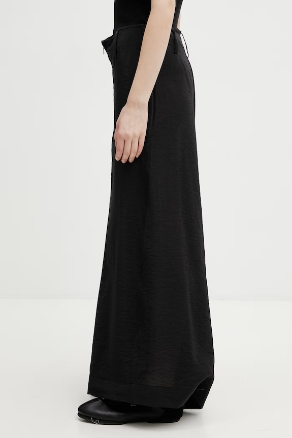 Y-3 W UT WIDE PANTS trousers with linen mix Women's KG3562 black SS26