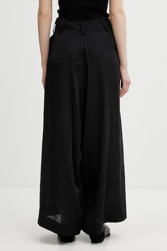 Clothing Y-3 W UT WIDE PANTS trousers with linen mix Women's KG3562 black