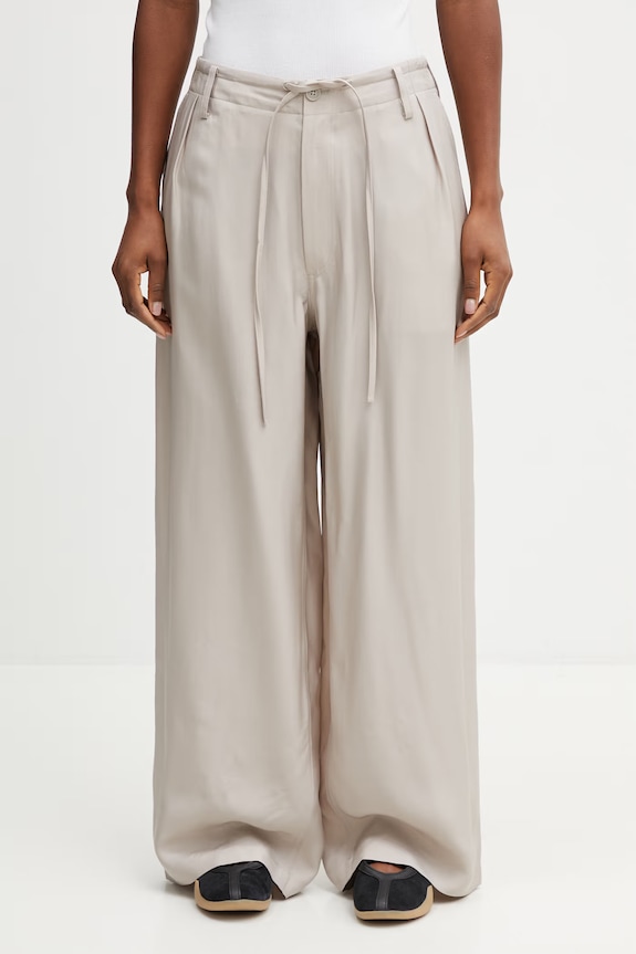 Y-3 W UT WL PNT Women's viscose trousers beige KQ7299
