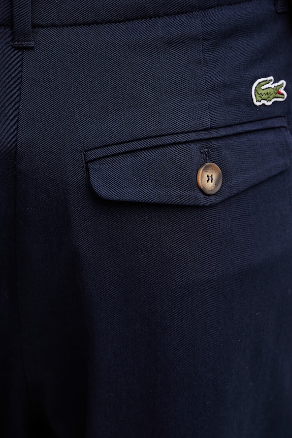 Lacoste Pantaloni din bumbac cu elastan pentru femei bleumarin HF0205