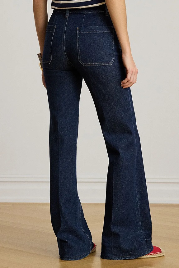 Lauren Ralph Lauren παντελόνι καμπάνα γυναικείο βαμβακερό 200P08993 σκούρο μπλε SS26