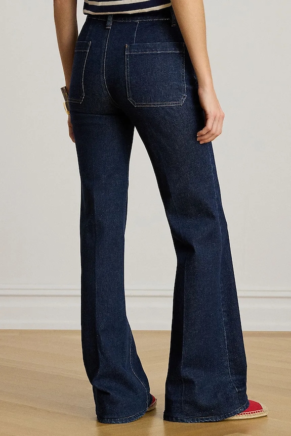 Lauren Ralph Lauren παντελόνι καμπάνα γυναικείο βαμβακερό 200P08993 σκούρο μπλε SS26