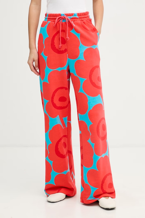 Marimekko pantaloni de trening pentru femei, din bumbac rosu 095071