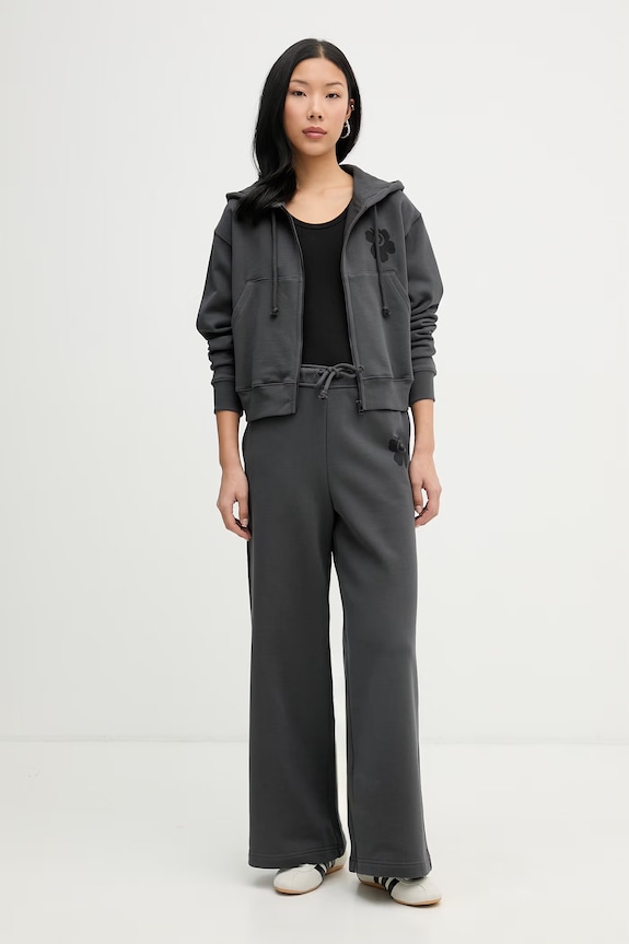 Marimekko pantaloni de trening pentru femei, din bumbac 095059 gri SS26
