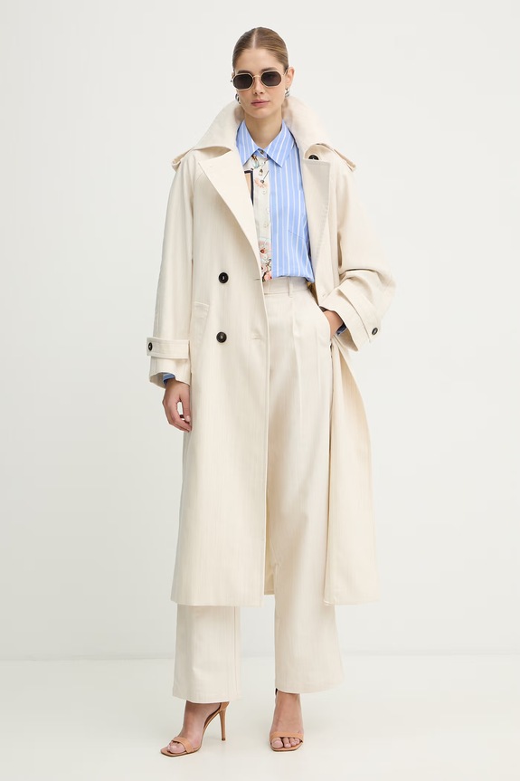 MAX&Co. pantaloni cu lână MCOADORNO 2616131021200 bej SS26
