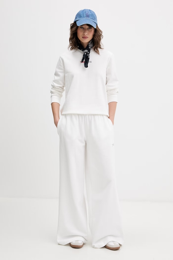 Tommy Jeans teplákové nohavice dámske bavlnené DW0DW22735 béžová SS26