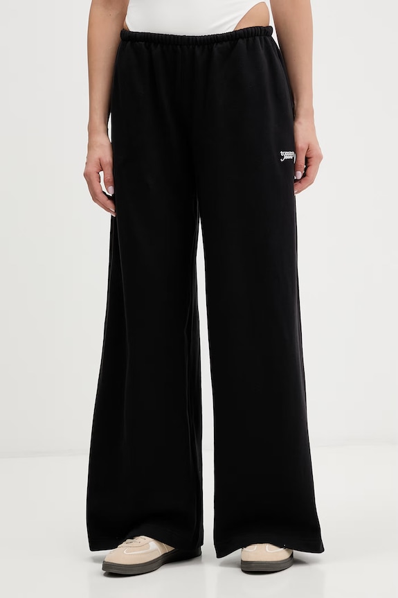 Tommy Jeans teplákové nohavice dámske bavlnené čierna DW0DW22735