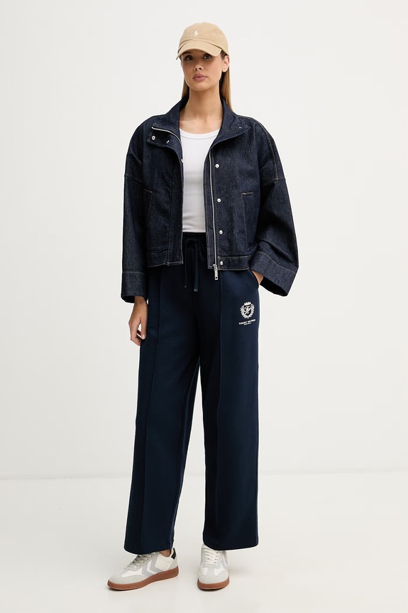 Tommy Hilfiger donji dio trenirke za žene s pamukom WW0WW48764 mornarsko plava SS26