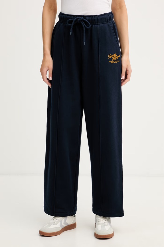 Tommy Hilfiger donji dio trenirke za žene od pamuka mornarsko plava WW0WW50783