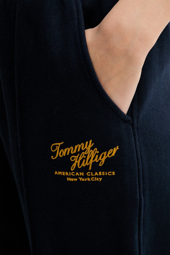Tommy Hilfiger donji dio trenirke za žene od pamuka mornarsko plava WW0WW50783