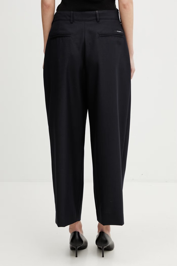 Îmbrăcăminte Maison Kitsuné Carrot pantaloni cu amestec de lână pentru femei QW01107WT3031 bleumarin