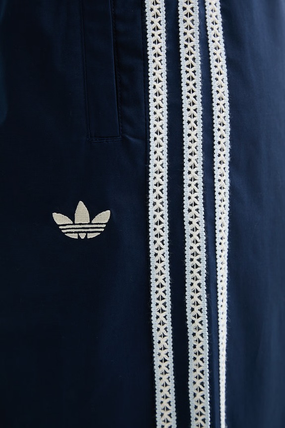 adidas Originals παντελόνι ίσιο γυναικείο βαμβακερό με ελαστάν σκούρο μπλε KY3174