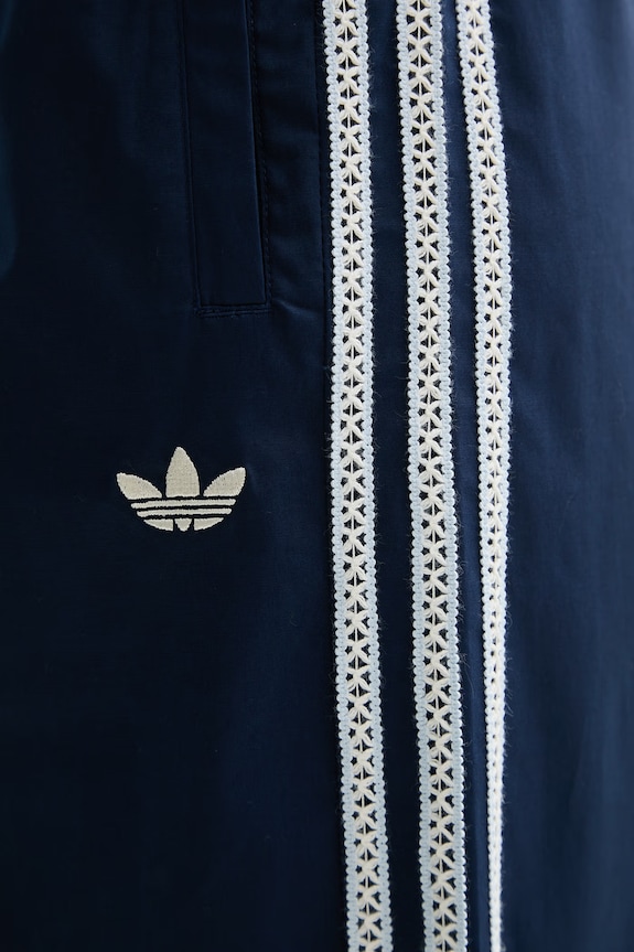 adidas Originals παντελόνι ίσιο γυναικείο βαμβακερό με ελαστάν σκούρο μπλε KY3174