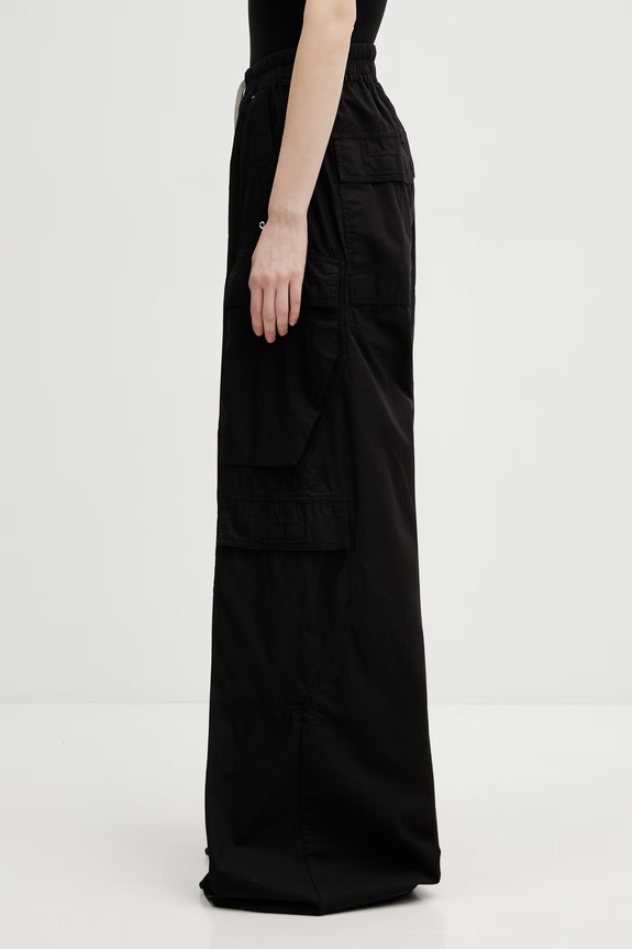 Rick Owens DRKSHDW Double Cargo Jumbo штани бавовняні жіночі DS01F4324.CR чорний SS26