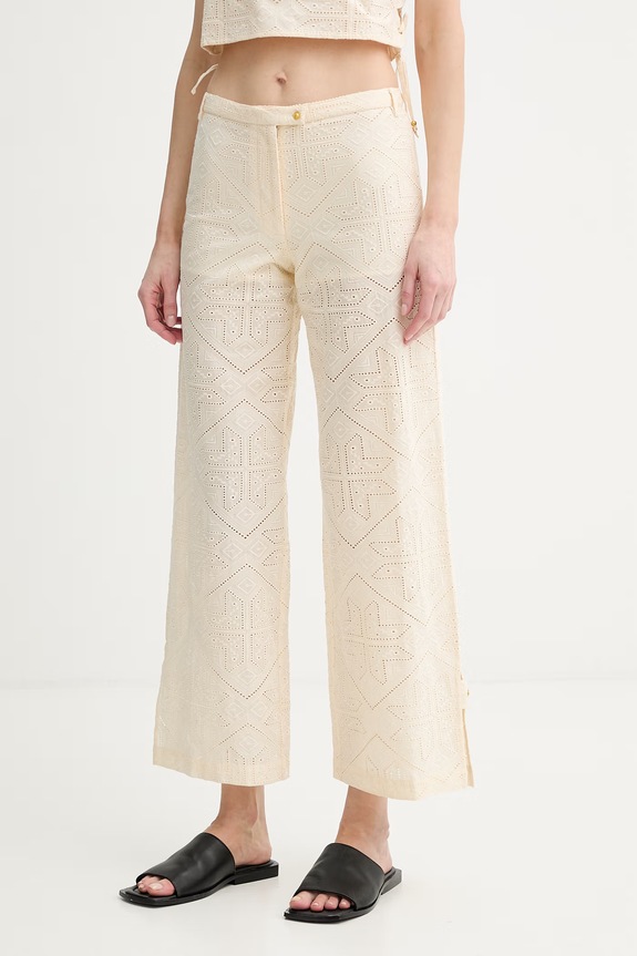 Sessun pantaloni culottes pentru femei, din bumbac bej 26207015