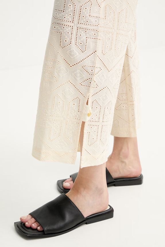 Sessun pantaloni culottes pentru femei, din bumbac bej 26207015
