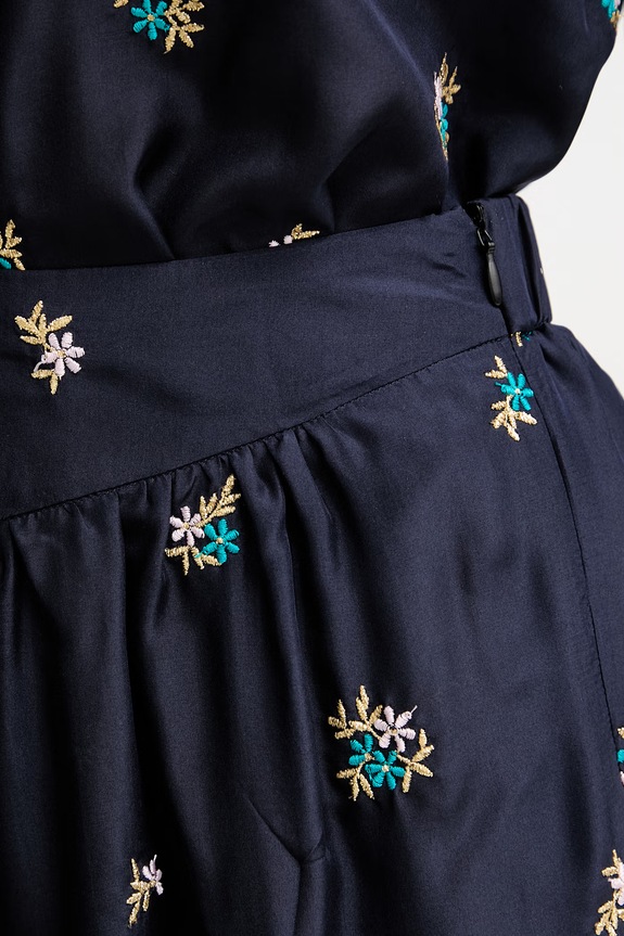 Forte Forte pantaloni pentru femei, din mătase bleumarin 14869.my.pants