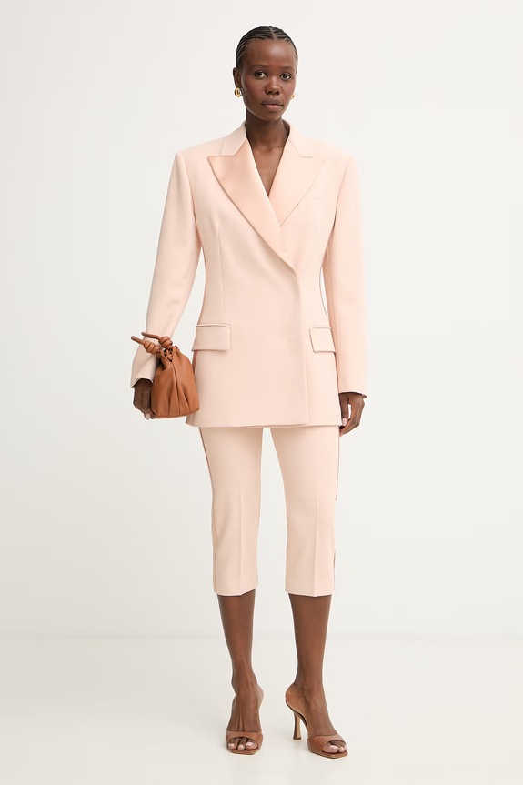 Elisabetta Franchi spodnie capri damskie PA19063E2 beżowy SS26