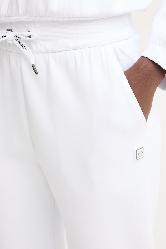 Armani Exchange teplákové nohavice dámske s bavlnou biela XW001745.AF10818
