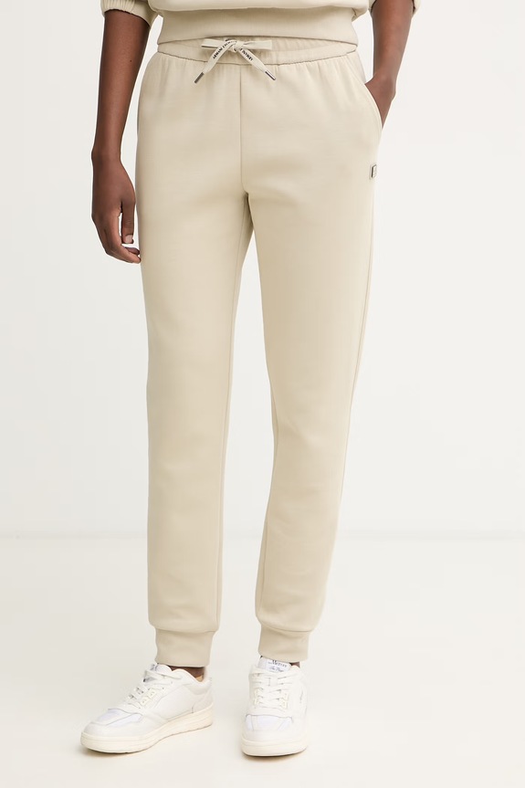 Armani Exchange pantaloni de trening pentru femei, cu bumbac verde XW001745.AF10818
