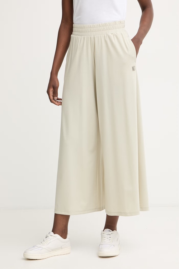 Armani Exchange pantaloni culottes pentru femei, cu vâscoză verde XW002051.AF21296