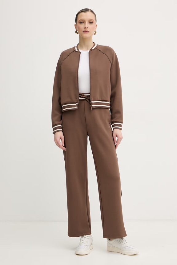 Armani Exchange Teplákové nohavice dámske s viskózou XW002073.AF10804 hnedá SS26