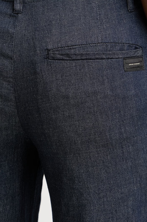 Armani Exchange spodnie damskie bawełniane granatowy XW002257.AF21337
