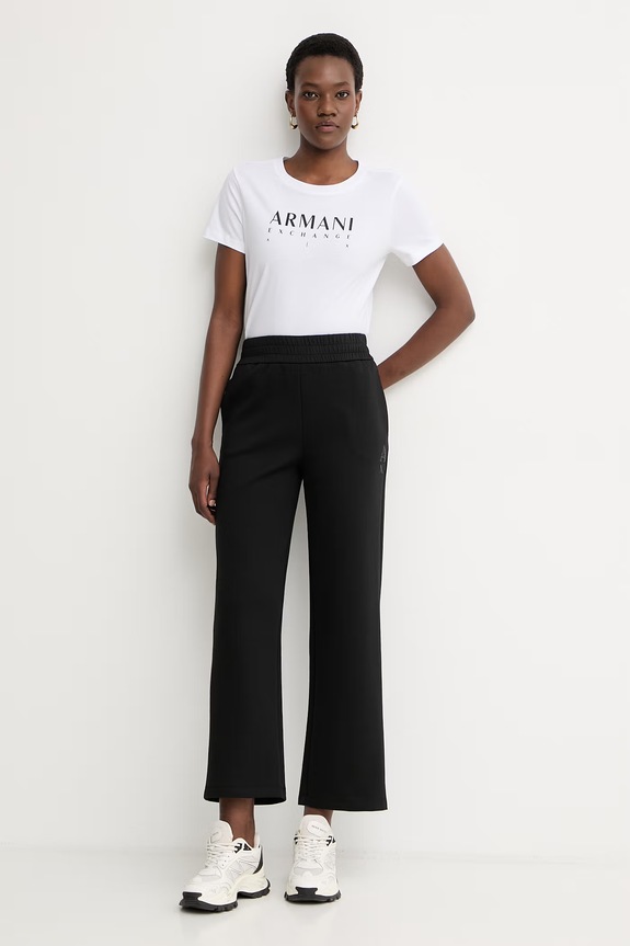 Armani Exchange teplákové nohavice dámske s bavlnou XW002840.AF21298 čierna SS26