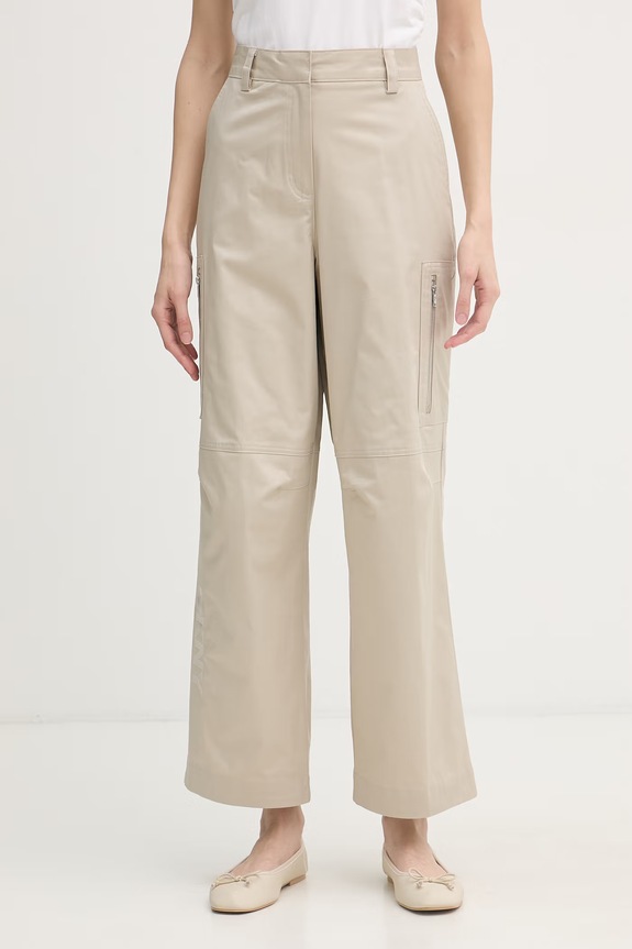 DKNY spodnie damskie beżowy P6CK0EII