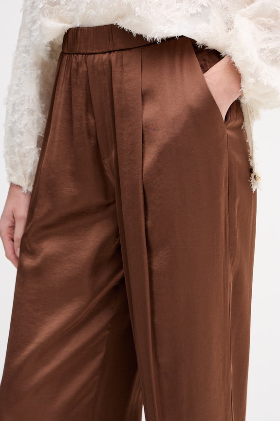 OUI spodnie damskie brązowy 96311