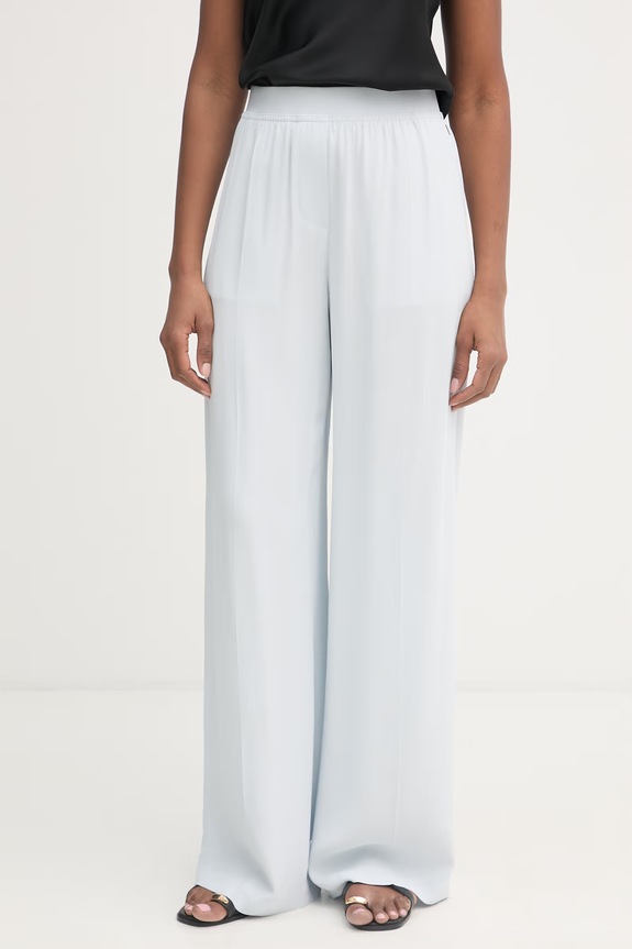 BOSS pantaloni wide leg pentru femei, cu vâscoză Tiana10 albastru 50557442