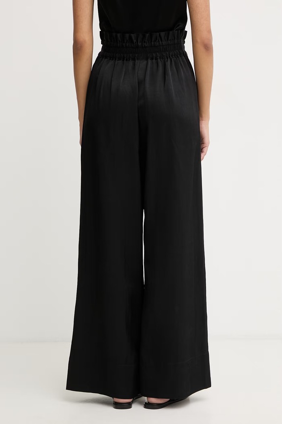 Oblečenie BOSS Orange Nohavice wide leg dámske s prímesou ľanu C Tacola 50556859 čierna