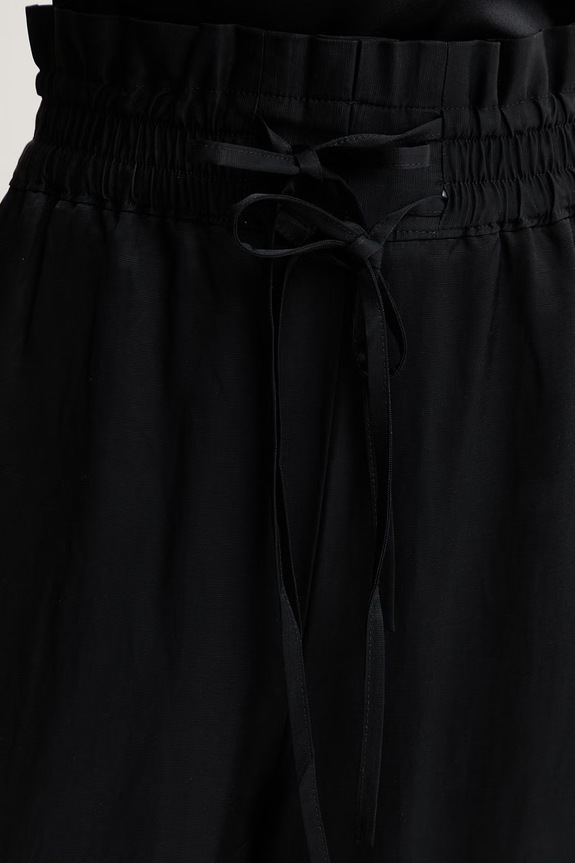 BOSS Orange Nohavice wide leg dámske s prímesou ľanu C Tacola čierna 50556859