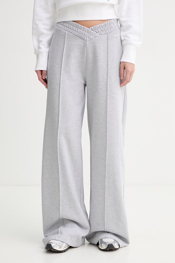 HUGO Blue teplákové nohavice dámske bavlnené sivá 50563763
