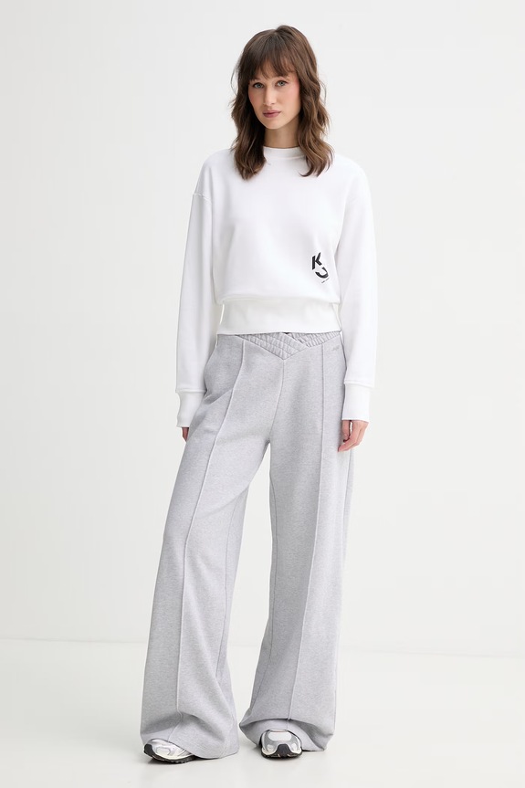 HUGO Blue teplákové nohavice dámske bavlnené 50563763 sivá SS26