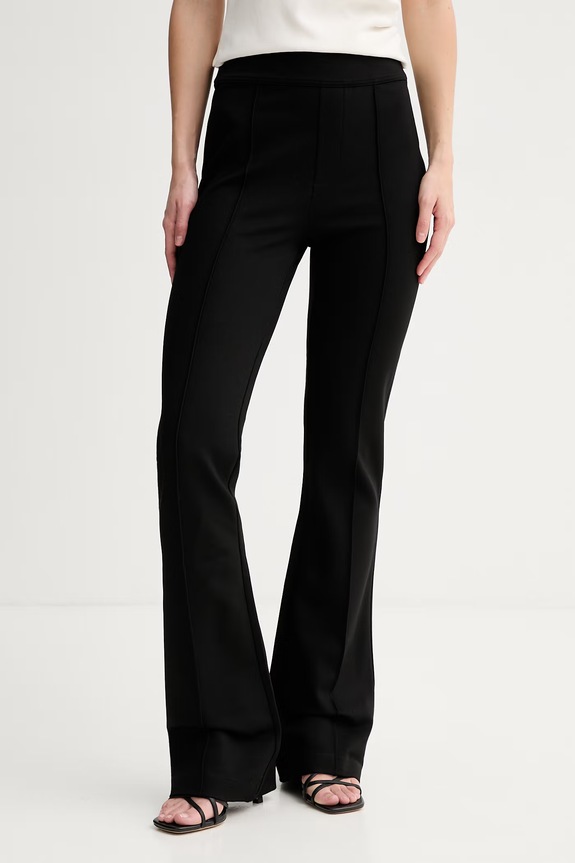 HUGO παντελόνι wide leg γυναικείο με βισκόζη Nolphine μαύρο 50557484