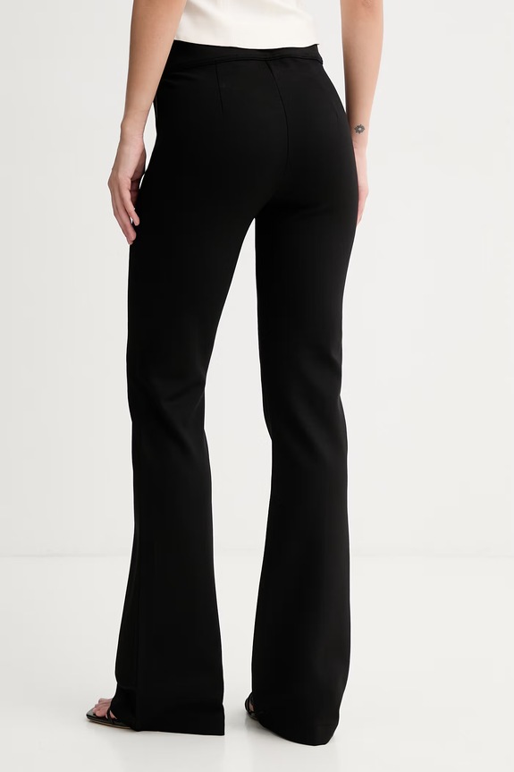 Ρούχα HUGO παντελόνι wide leg γυναικείο με βισκόζη Nolphine 50557484 μαύρο