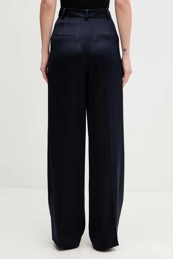 Odzież Anine Bing TRENT TROUSER - NAVY spodnie z wiskozy damskie A.03.12021.NAV01 granatowy