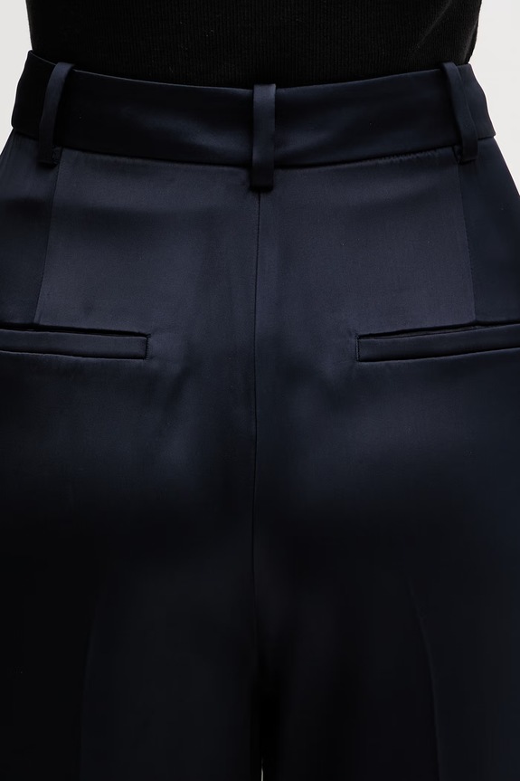 Anine Bing TRENT TROUSER - NAVY spodnie z wiskozy damskie granatowy A.03.12021.NAV01