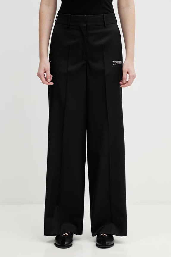 Vunene hlače Off-White vuna crna 2CA174C99FAB002
