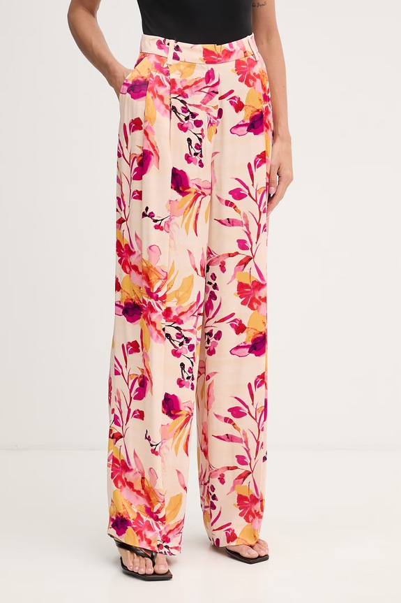 Lola Casademunt hlače ženske viskozne bež MS2614027