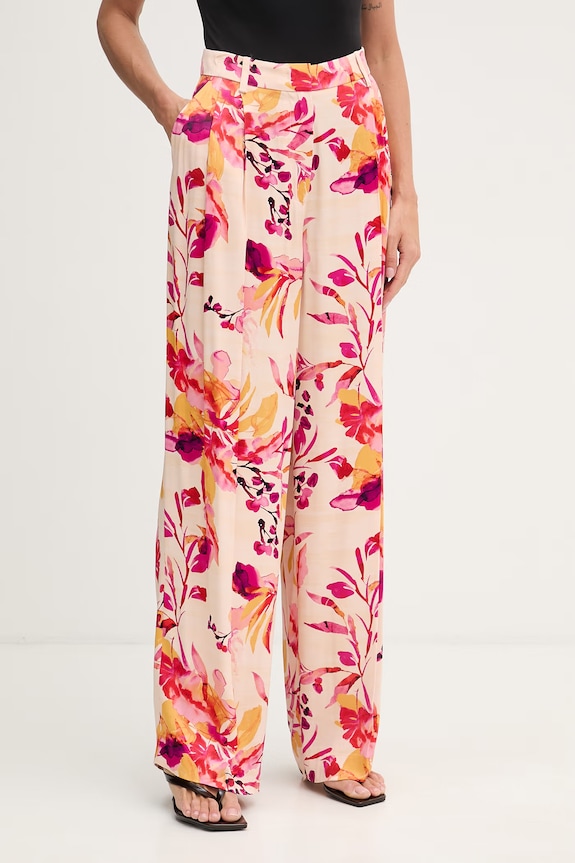 Lola Casademunt hlače ženske viskozne bež MS2614027