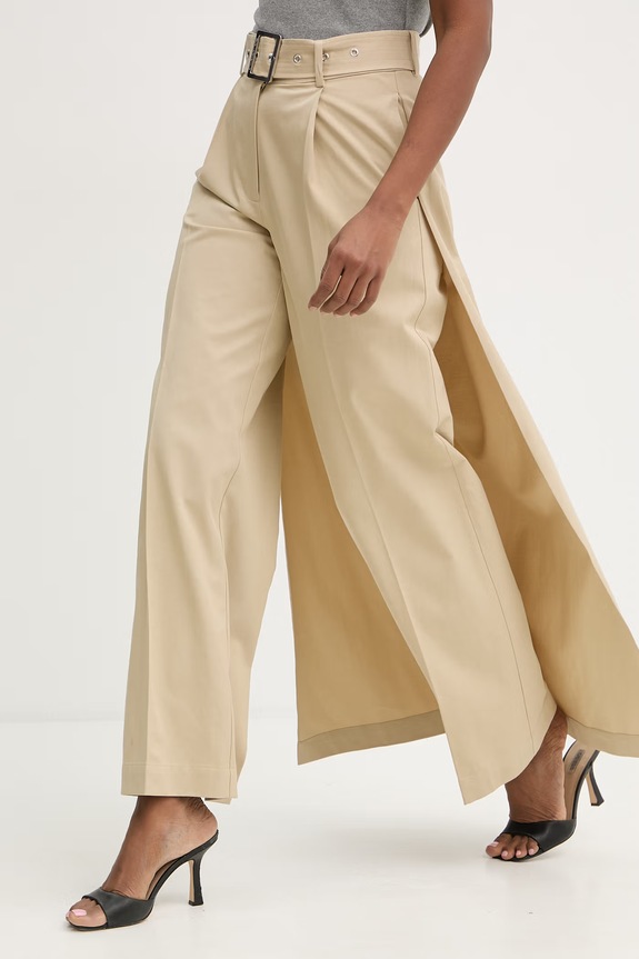 Karl Lagerfeld spodnie damskie beżowy B2W10127