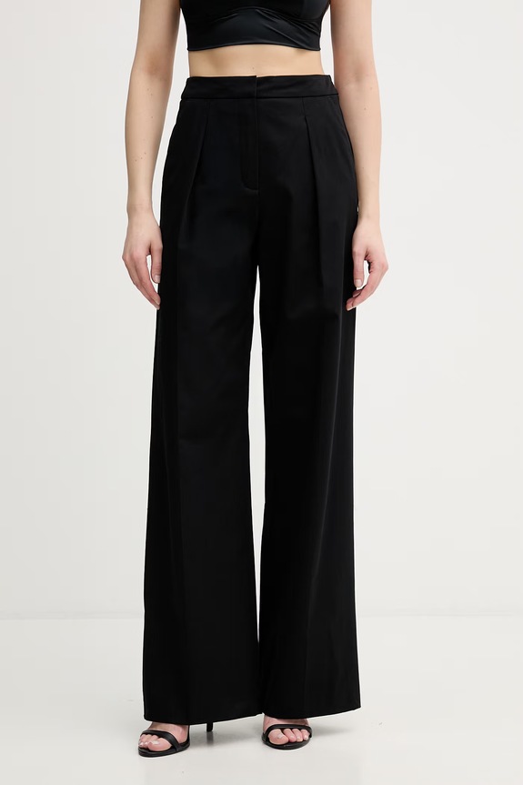 Karl Lagerfeld spodnie damskie bawełniane czarny B2W10134