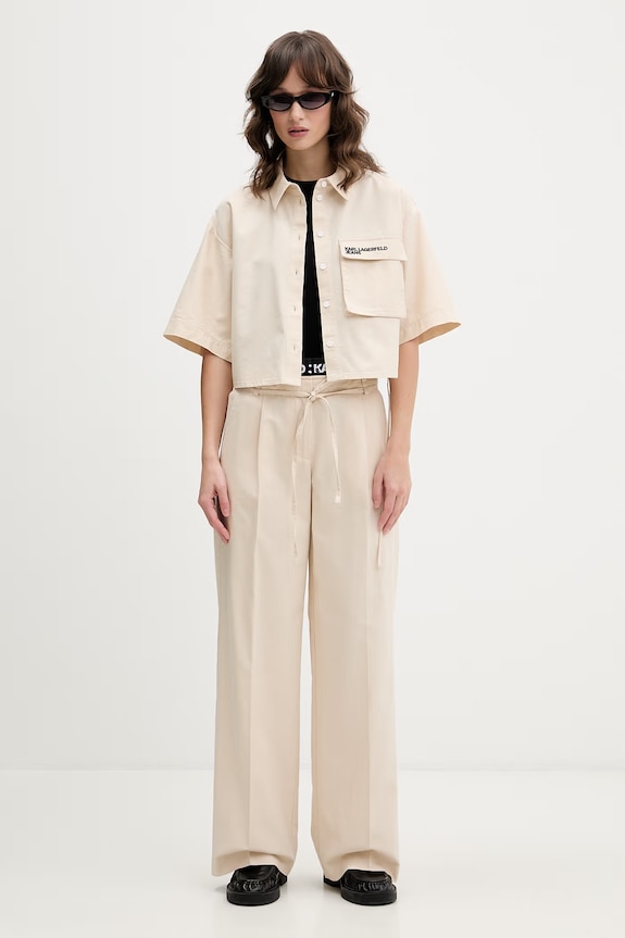 Karl Lagerfeld Jeans nohavice dámske B2W10059 béžová SS26